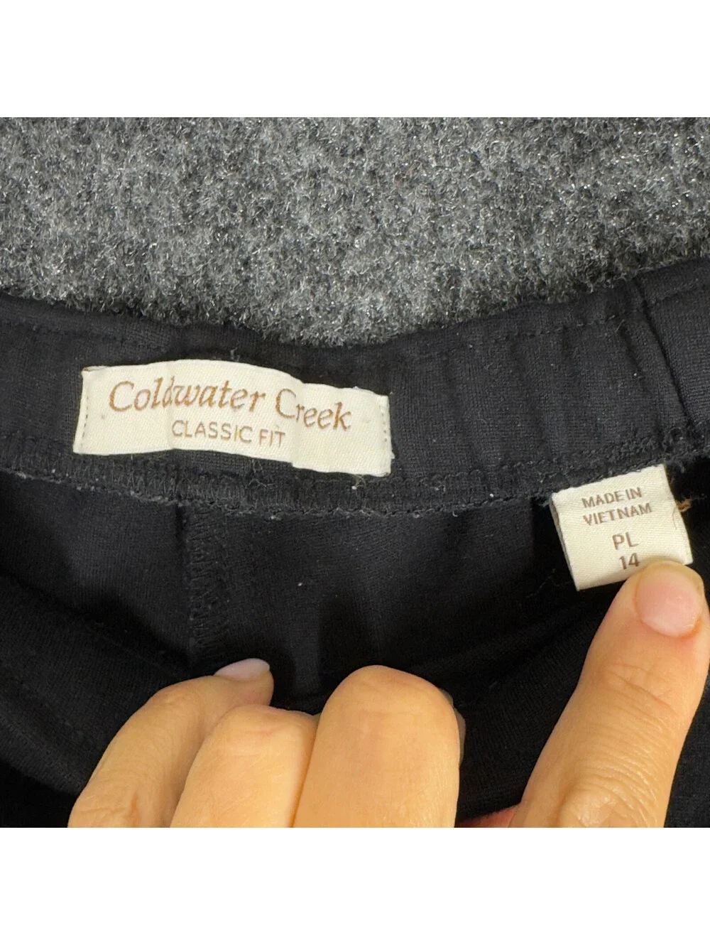 Coldwater Creek Dress Pants Women 14 Black High Rise Flat Front Classic Fit